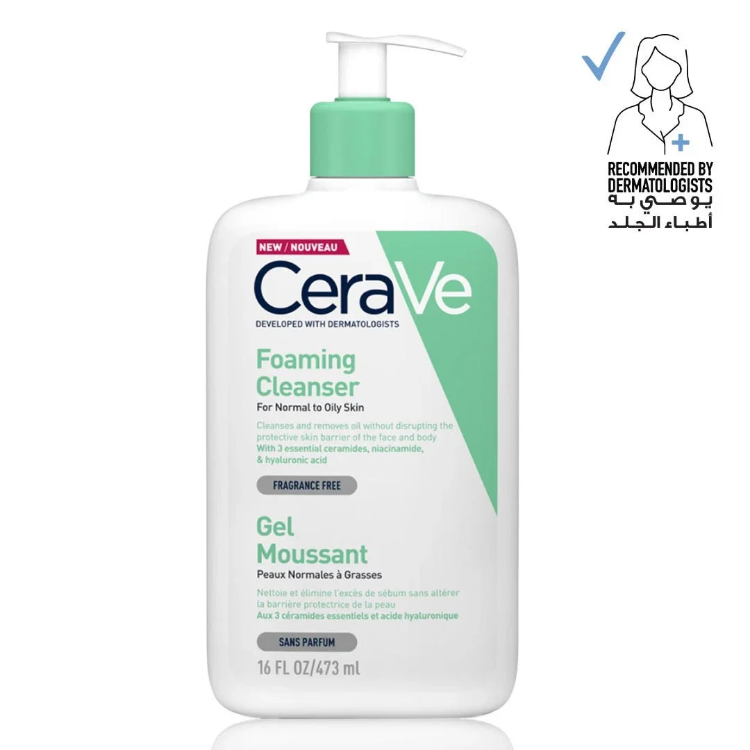 CeraVe Foaming Cleanser for Normal to Oily Skin with Hyaluronic Acid 473ml