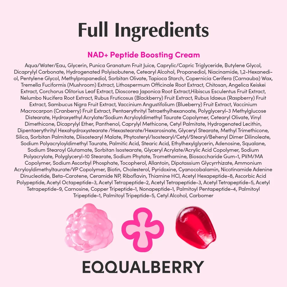 EQQUALBERRY NAD+ Peptide Boosting Cream