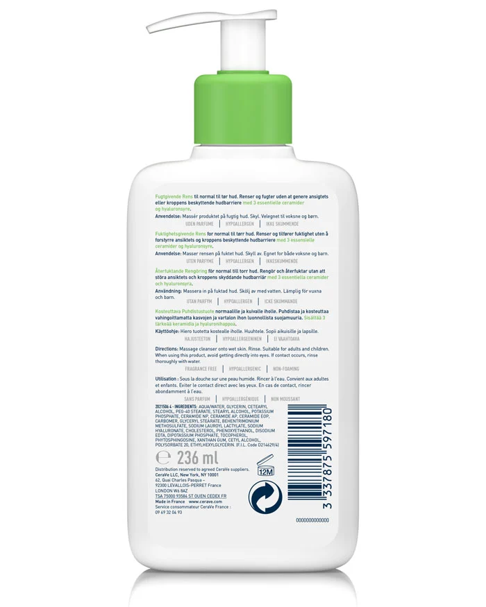 CeraVe Hydrating Cleanser for Normal to Dry Skin with Hyaluronic Acid 473ml