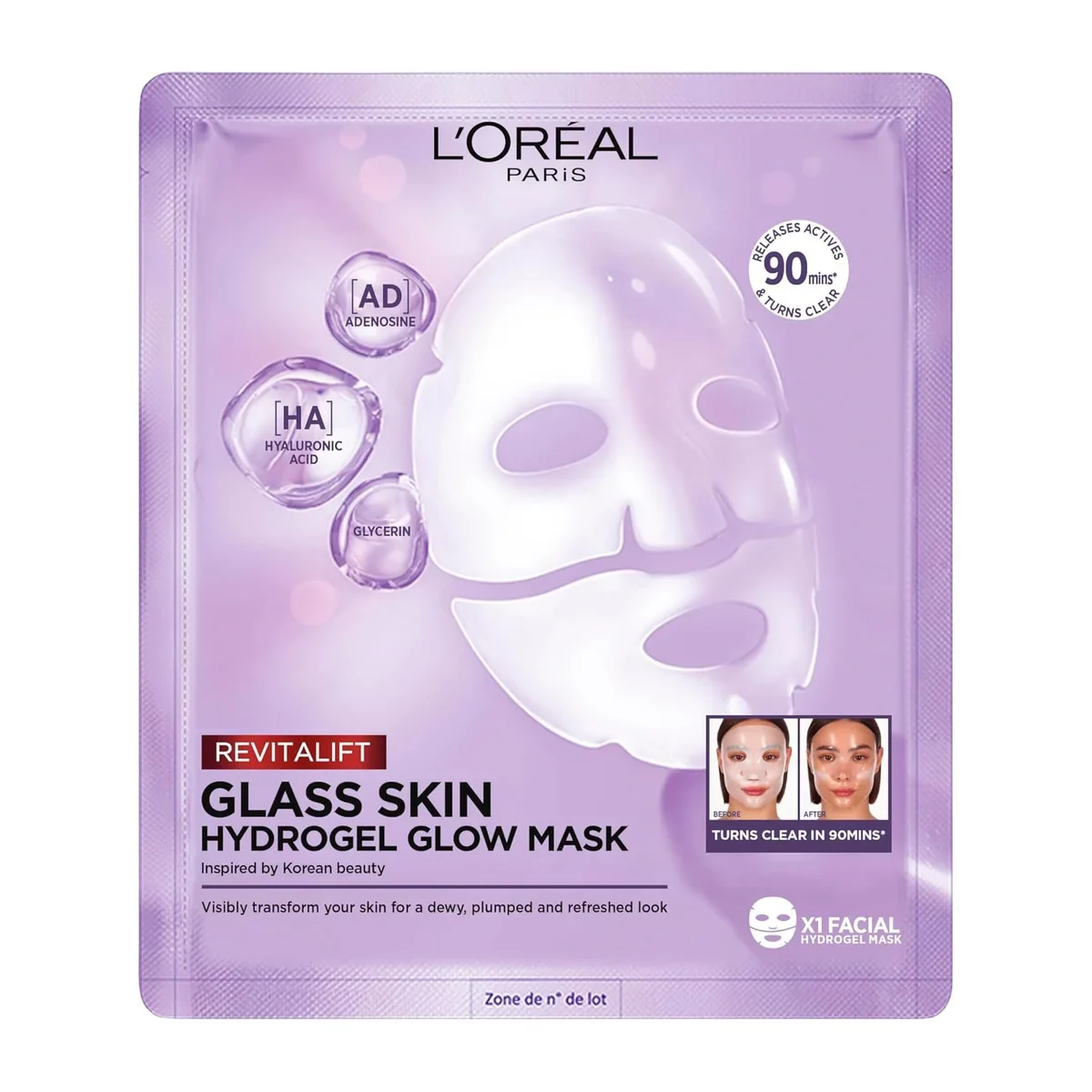 L'OREAL Paris Revitalift Glass Skin Hydrogel Glow Mask - 1 Sheet